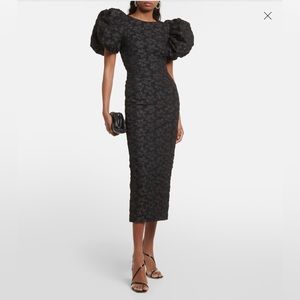 ROTATE
Puff-sleeve jacquard midi dress